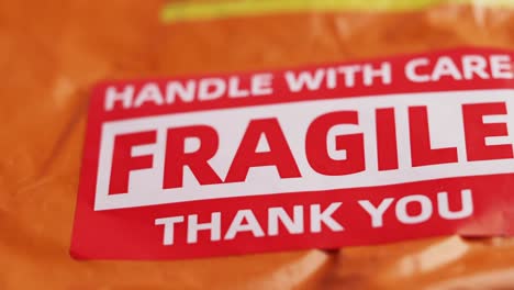 fragile item packaging with thank you label