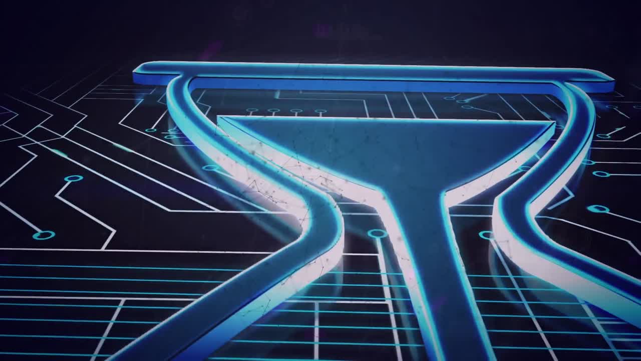 Animation of shapes moving over network of connections