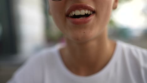 close-up of a woman's face