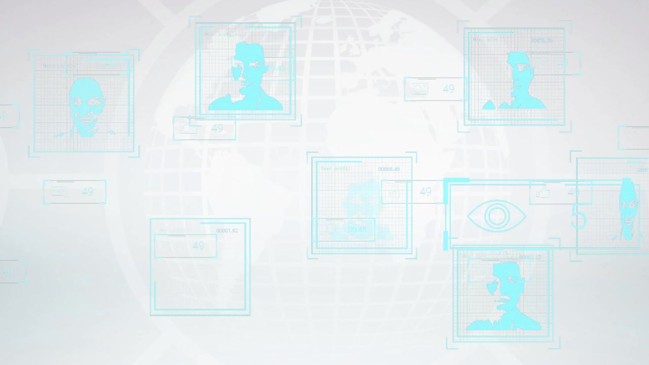 Animation of data processing on white background