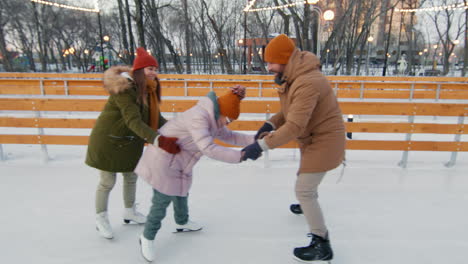 family ice skating fun