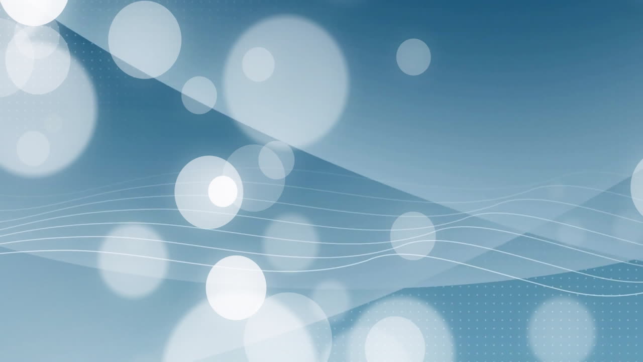 파란색 배경 위에 움직이는 반이는 빛 점의 애니메이션