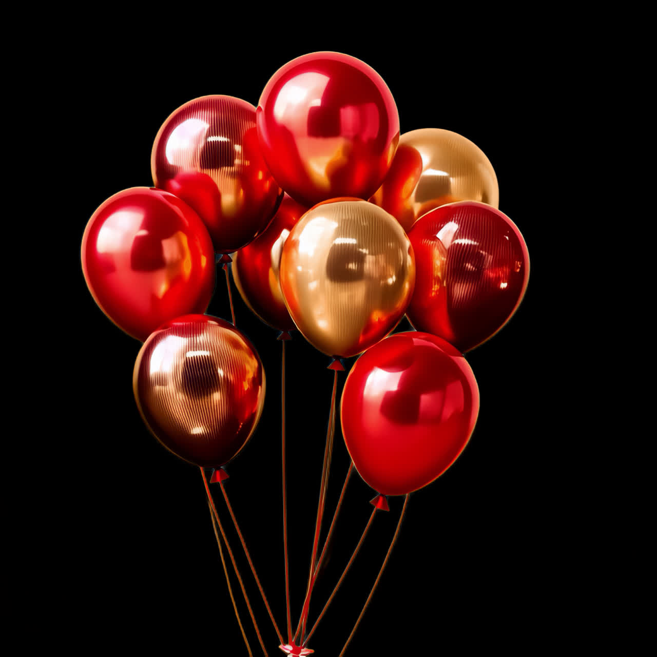 Bunch of Red and Golden Balloons