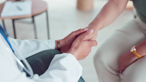 Doctor,-hands-and-comfort-patient-in-hospital