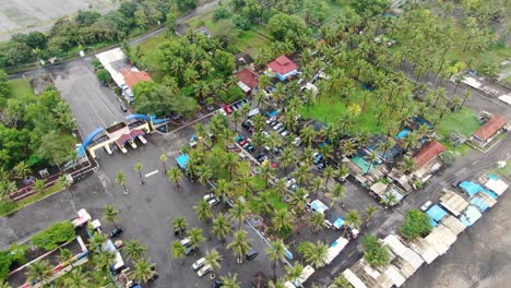 parking of restaurant at suwuk village in kebumen district, indonesia