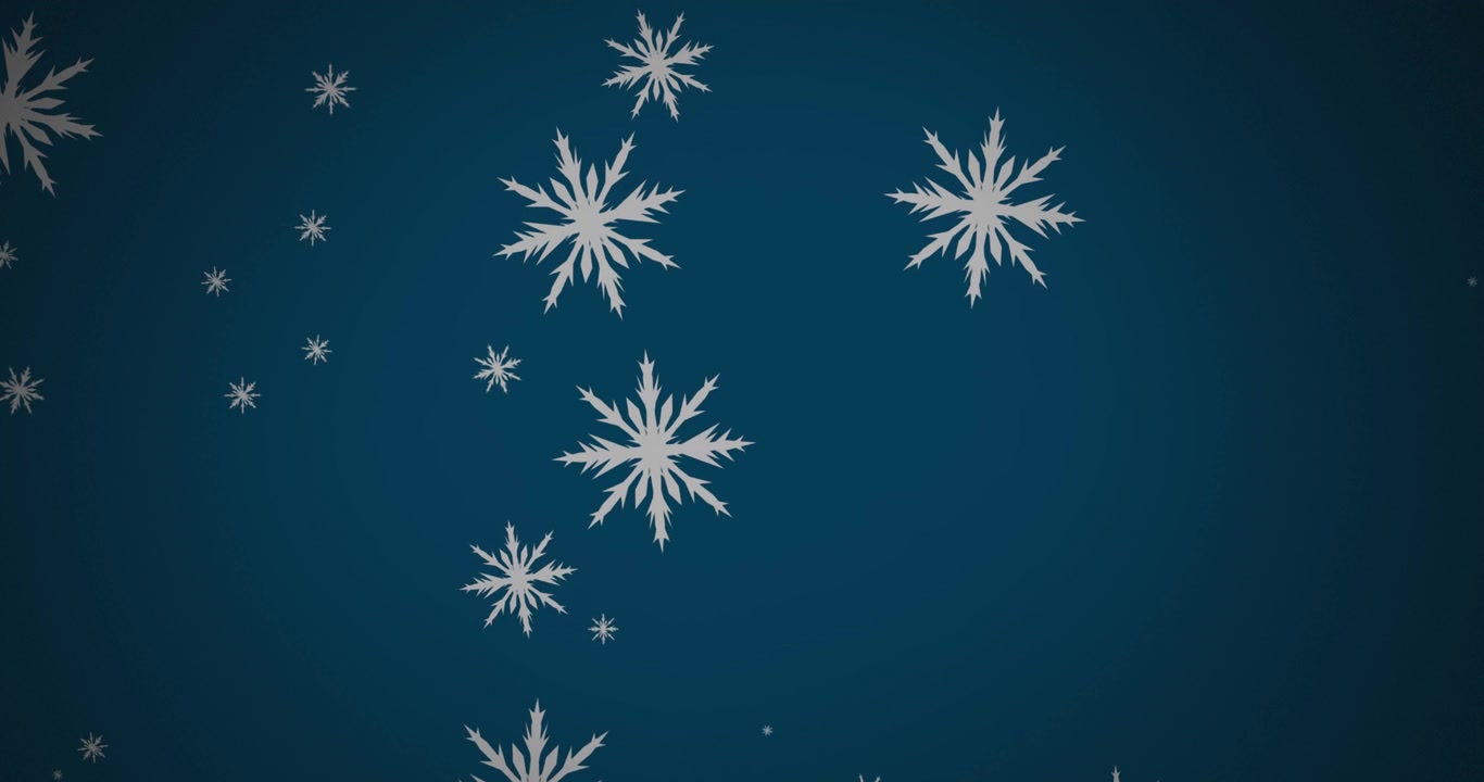 Animasjon av snø som faller over et juletre på grønn bakgrunn