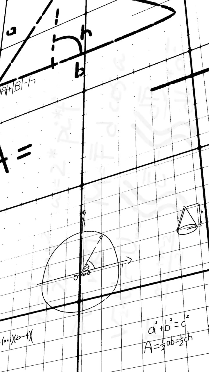 Animation of mathematical data processing over white background