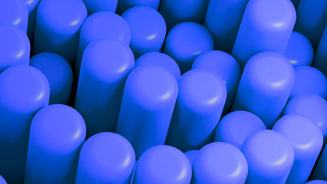 Abstract Blue Cylinders