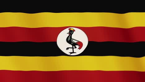 uganda flag waving animation. full screen. symbol of the country