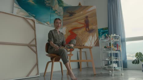 female artist in her studio