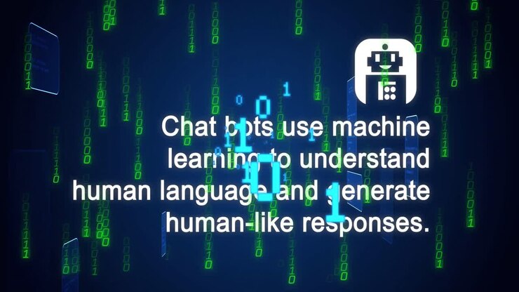 Animation of ai chat and data processing over binary coding