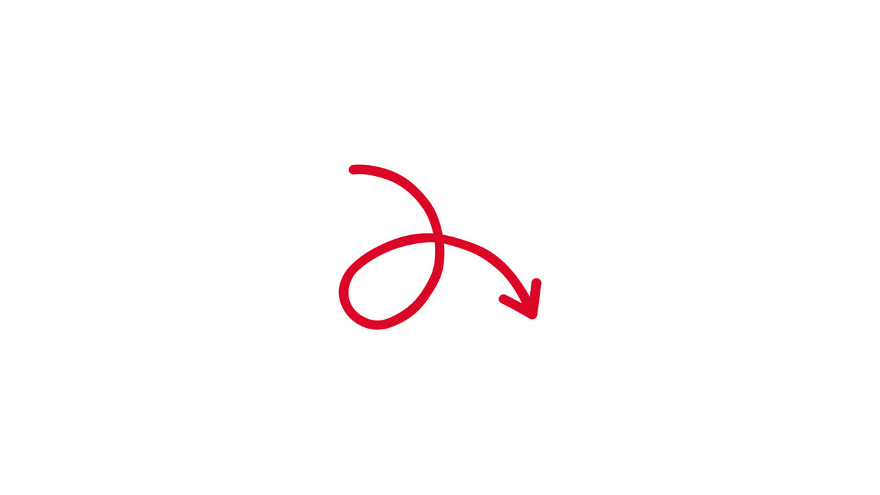 Animated Red Hand Drawn Arrow Pointing Down