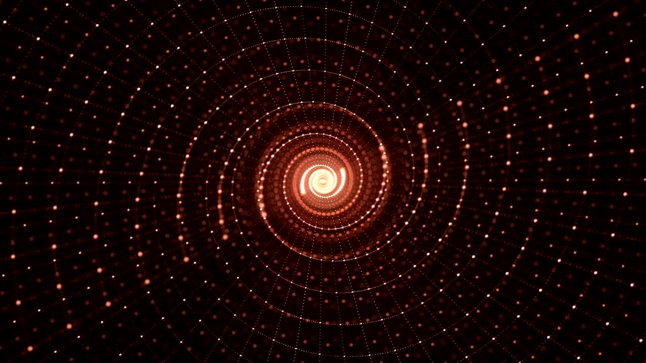renderización 3d abstracta de fondo de partículas en espiral con forma de torsión hecha de pequeños puntos y líneas de partículas aleatorias.
