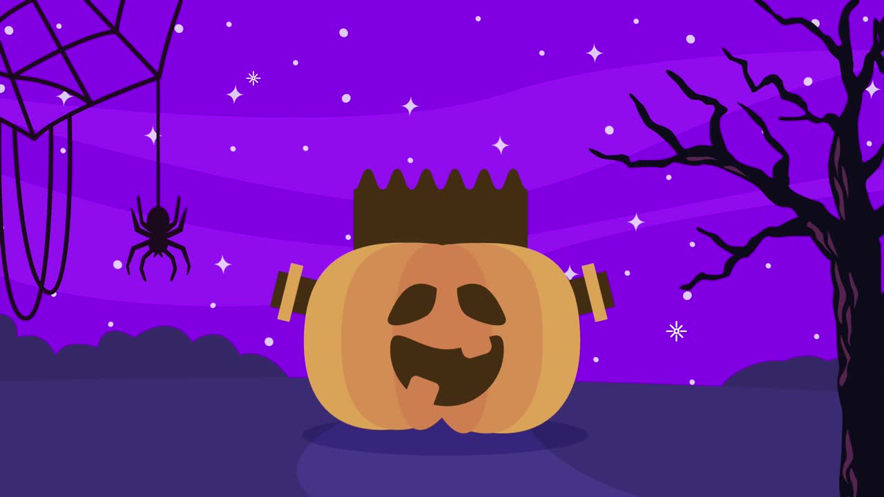 happy halloween frankenstein animazione di zucca