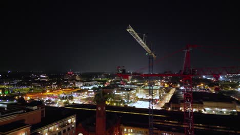 indianapolis cityscape, building illuminations, industry construction