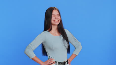 happy young woman celebrating success winning birthday lottery jackpot goal achievement good news