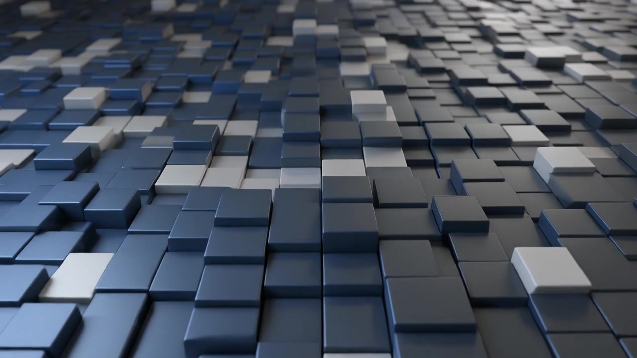 Abstract Background of Moving Blue and White Cubes