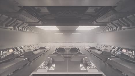 futuristic white control room interior