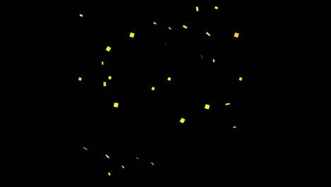 golden confetti party popper explosions.
