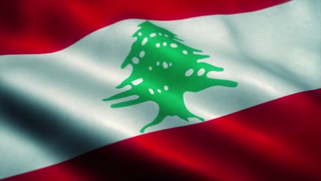 lebanon flag waving in the wind. national flag of lebanon. sign of lebanon seamless loop animation. 4k