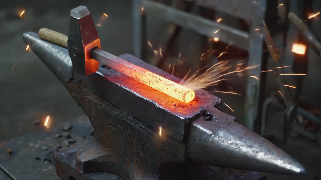 Blacksmith Forging Metal