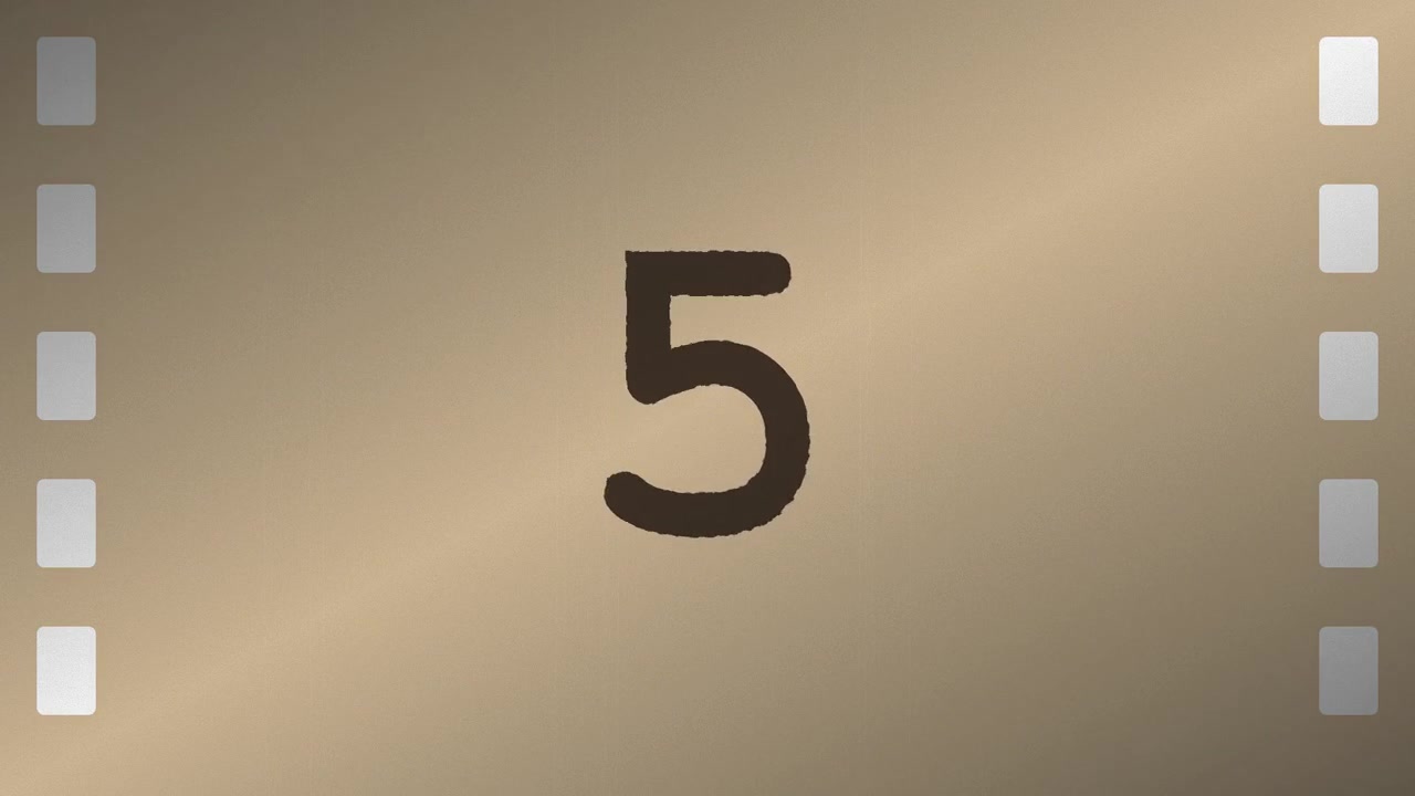 Vintage Film Countdown Leader with Gold Background