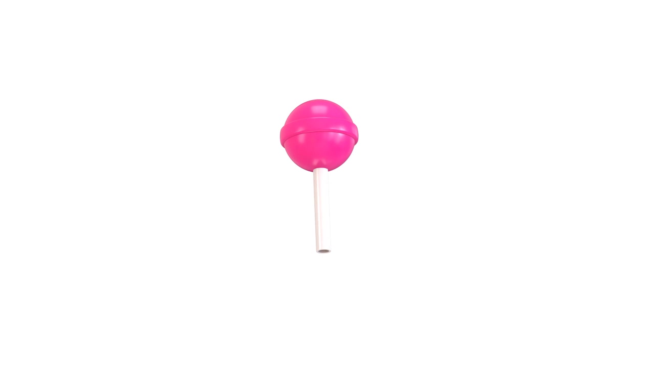 Lecca-lecca rosa rotante su sfondo bianco