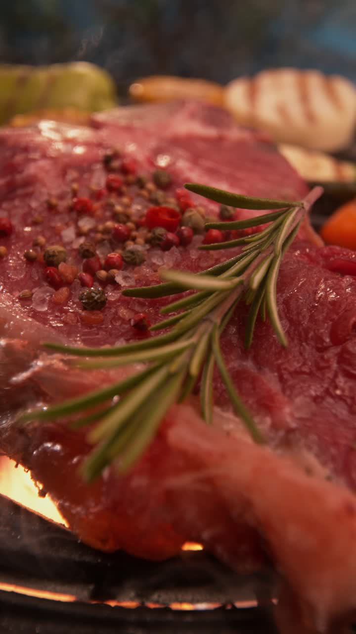 Grilled Steak with Rosemary and Spices
