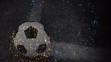 animation of fireworks and football over stadium