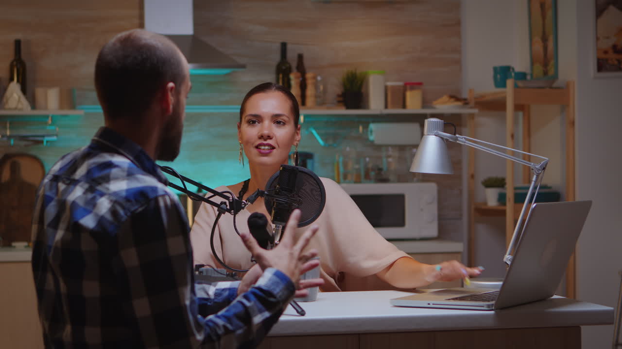 Rear view of guest talking