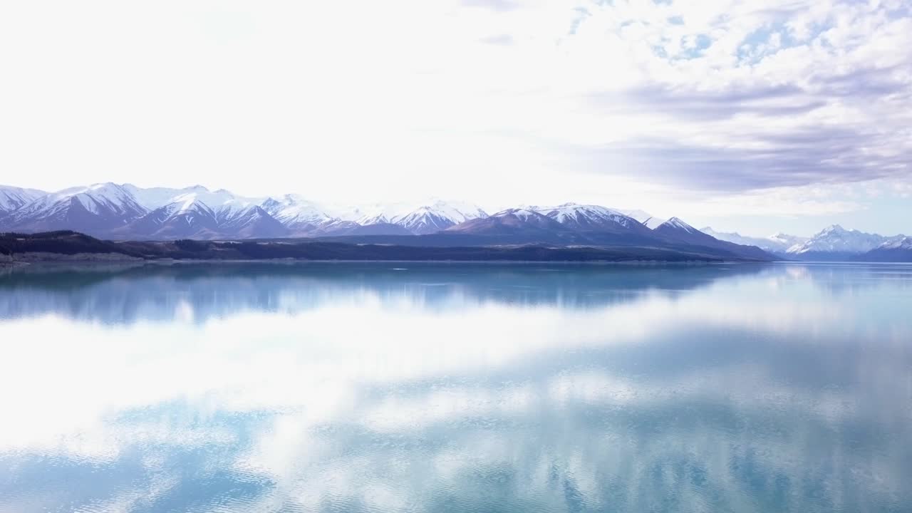 Serene Lake Reflection of Snowy Mountains
