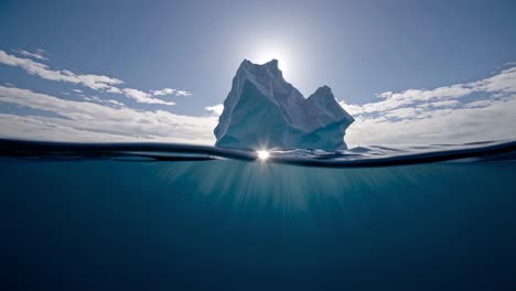 iceberg splitting the ocean