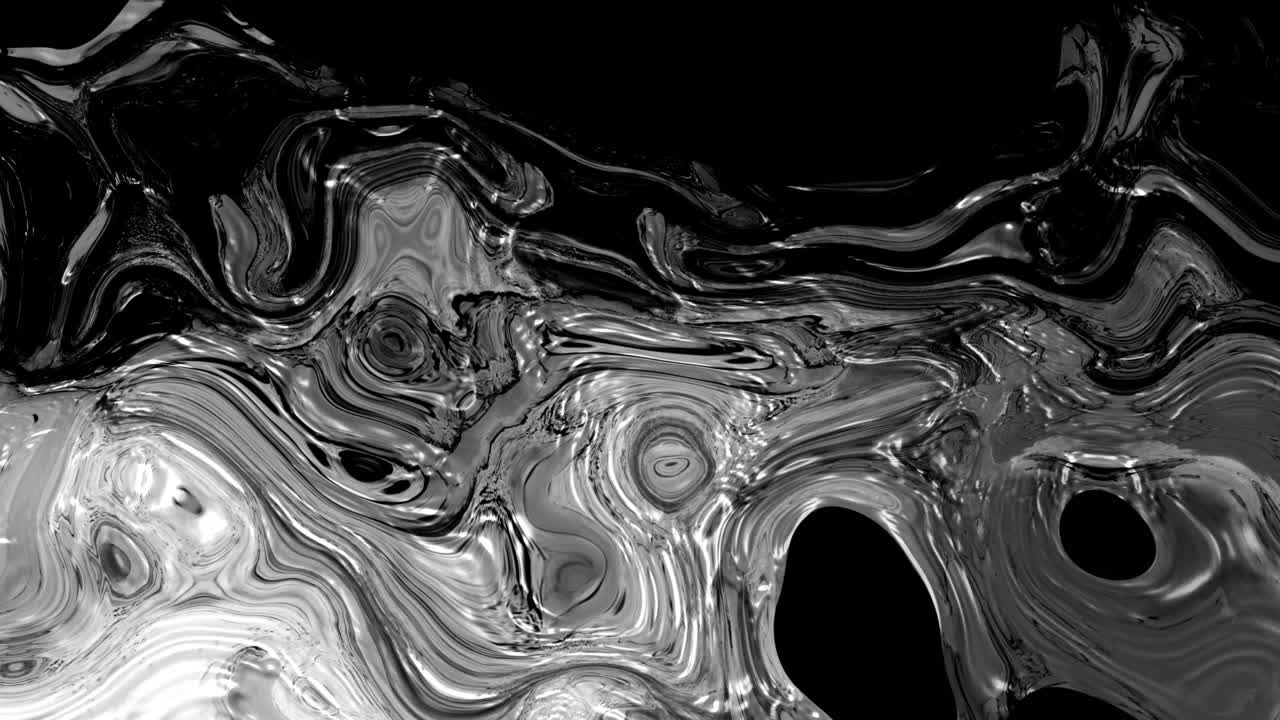 Movimento di sfondo astratto con texture di schizzo di liquido oleoso in bianco e nero