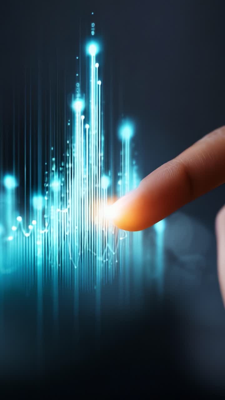 A Futuristic Touch: Exploring Digital Interfaces with Glowing Data Patterns and Interactive Techniques for Enhanced User Experience and Engagement