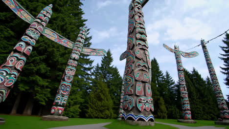 close-up of a totem pole