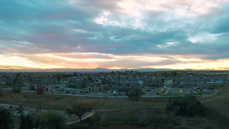 Drone-rising-on-a-Rocky-Mountain-sunset-in-Colorado