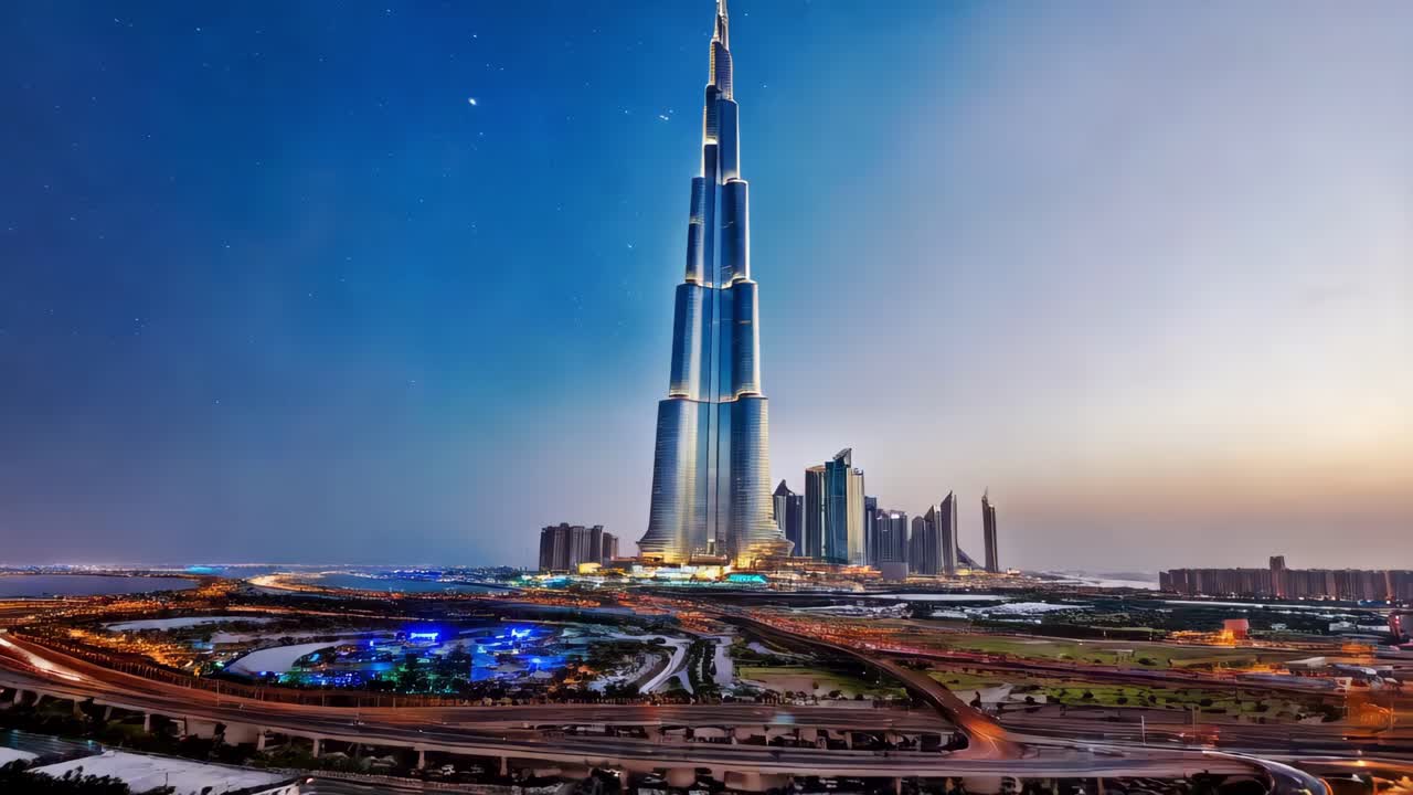 burj khalifa à noite em dubai
