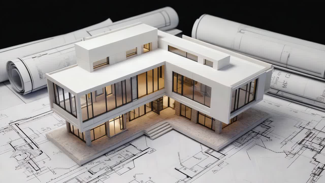 Architectural model of a modern house