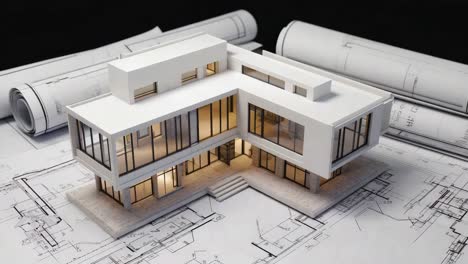 architectural model of a modern house