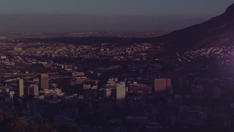 animation of light trail over cityscape