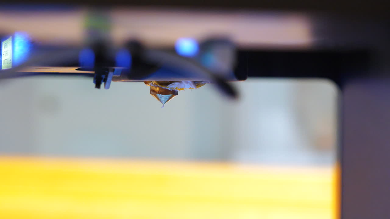 3d print process in action, close static shot