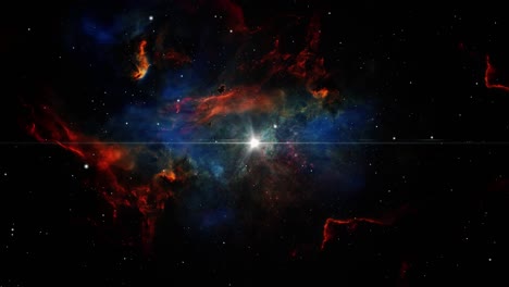 Universum,-Weltraumflug-Durch-Die-Nebelsterne-Und-Blendung