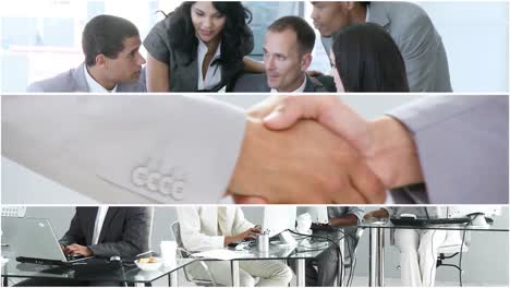 gente de negocios trabajando al unísono