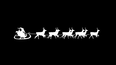 santa claus in sleigh pulled by reindeers