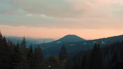 High-in-the-mountains-view-of-neighboring-mountains-at-sunset