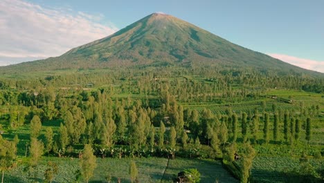 mount sindoro with rural view countryside and tobacco plantations