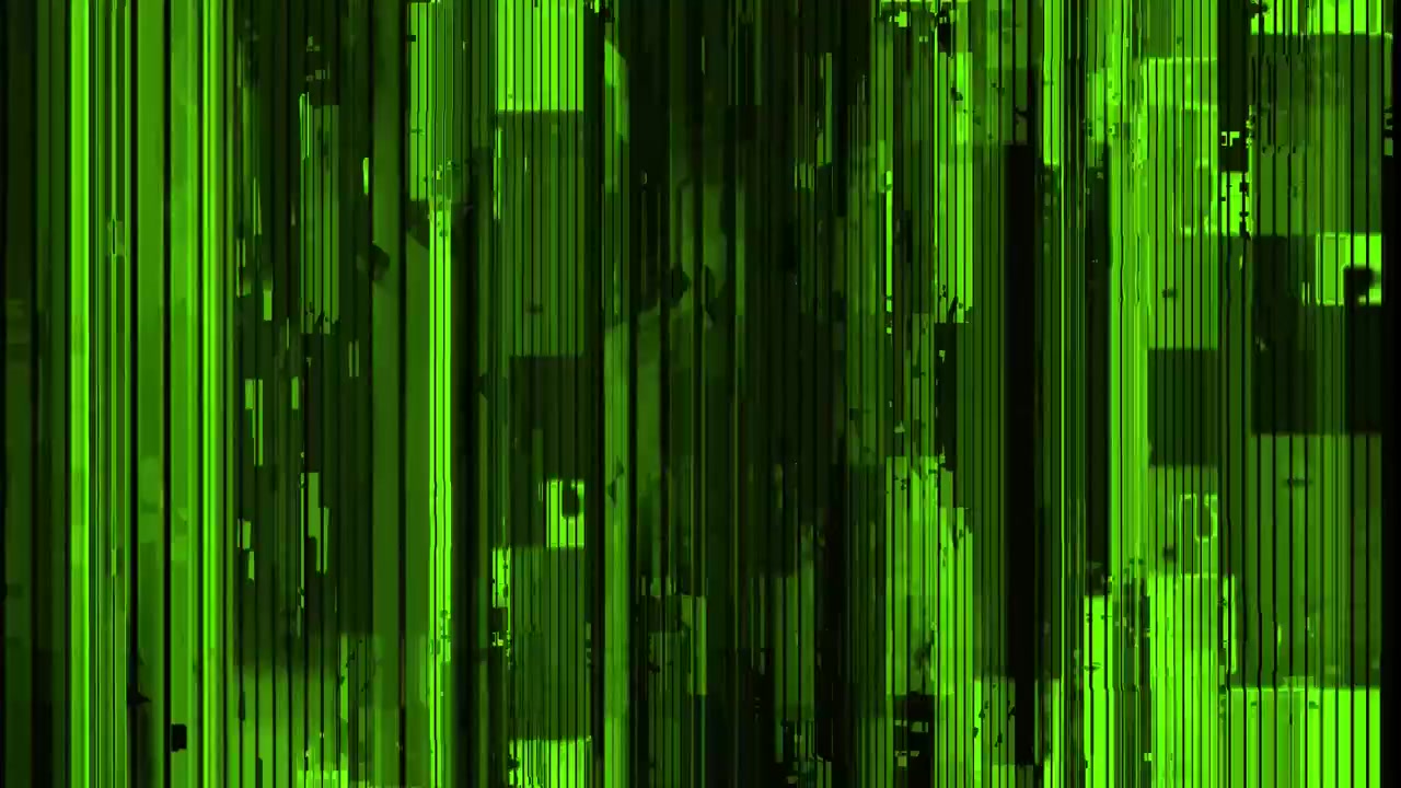 Abstrakt Digital Glitch-effekt med Lodrette Grønne Linjer