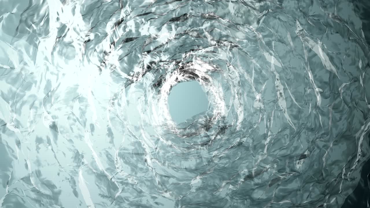 아름다운 은 물의 회전, 회전 또는 회전 배경의 애니메이션.