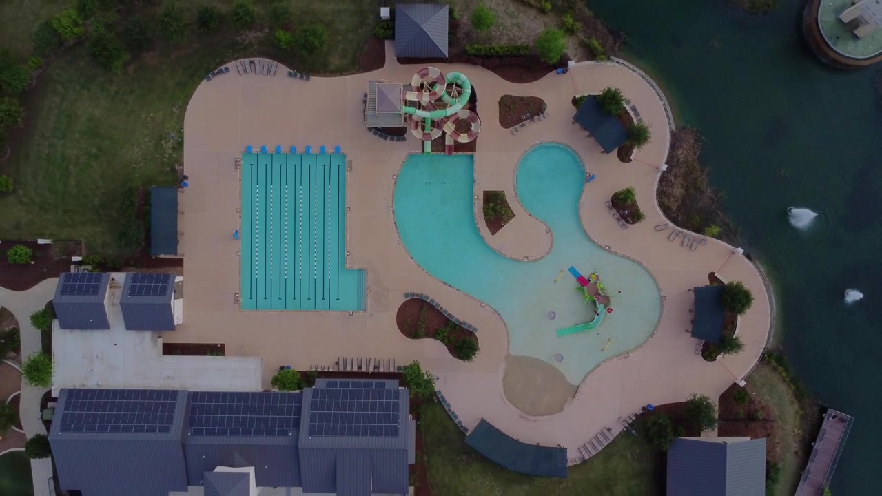 Valley Ranch swimming pool and water slides.