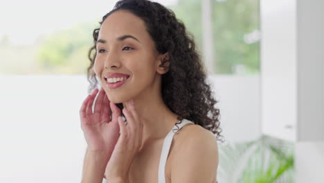 belleza, cuidado de la piel y rostro de una mujer